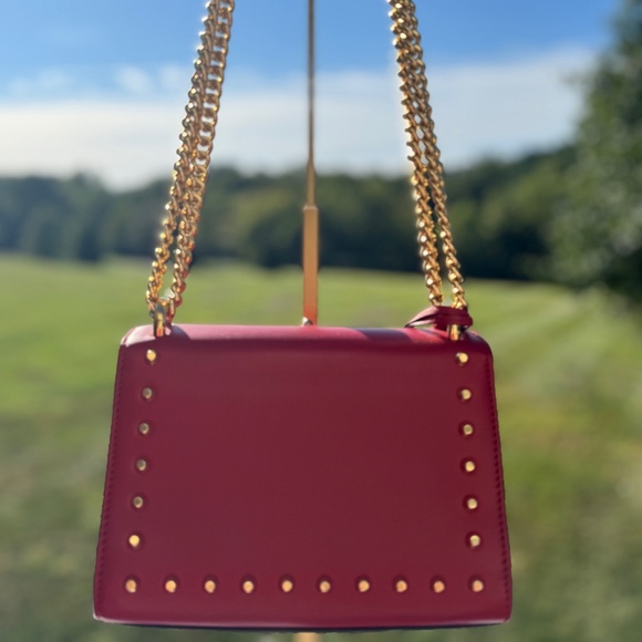 Gucci Padlock Red Studded Calfskin Shoulder Bag with COA - Picture 4 of 7